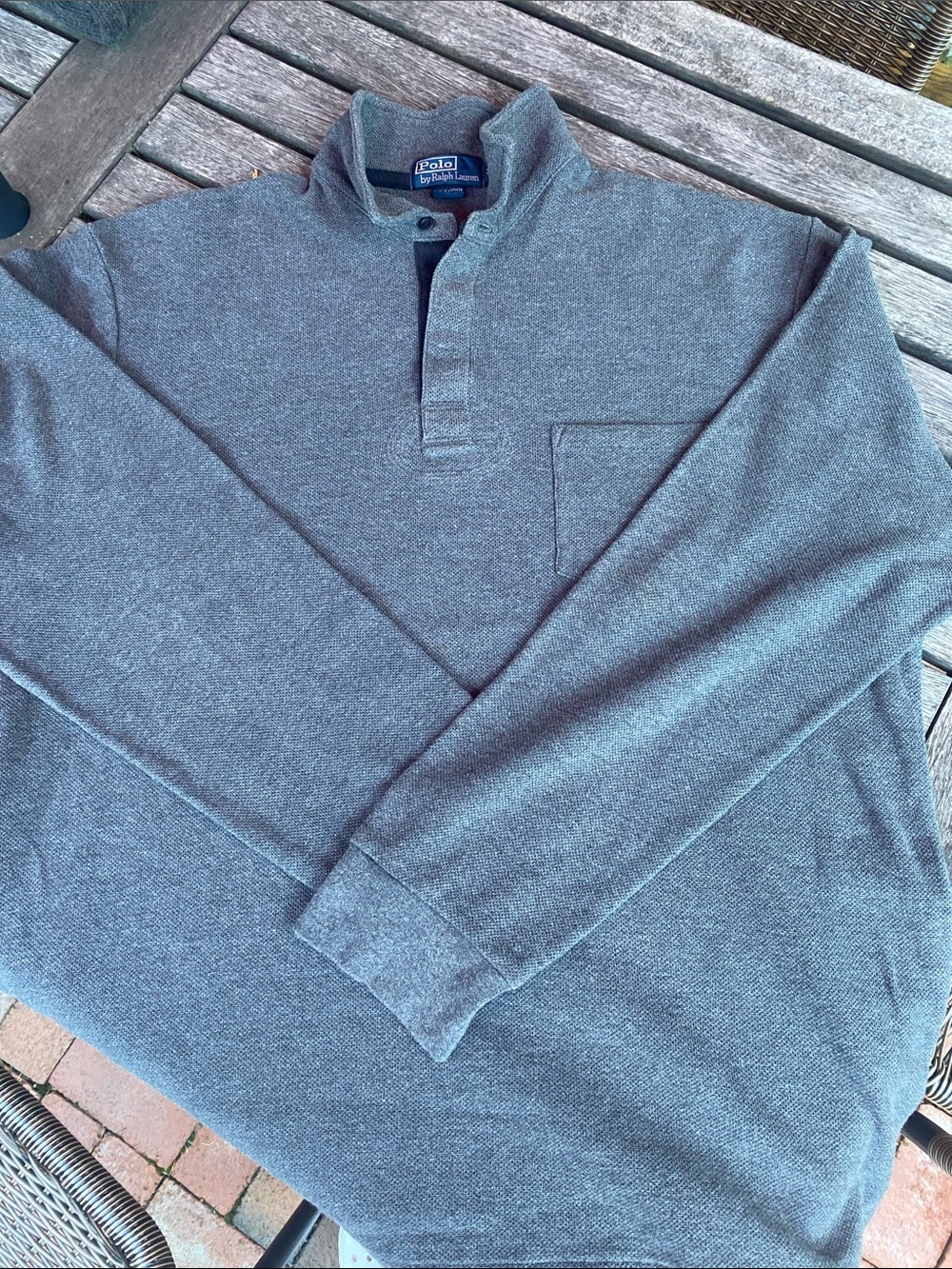 Polo by Ralph Lauren Men's Heather Gray Zip-Up Quarter-Placket Sweater